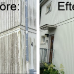 fasadtvätt före och efter