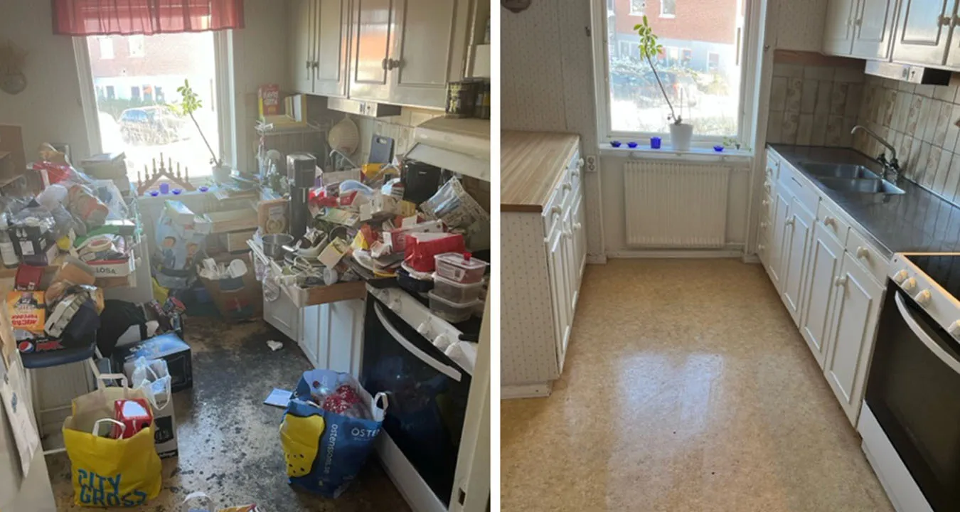 före-efter bild på utförd socialsanering
