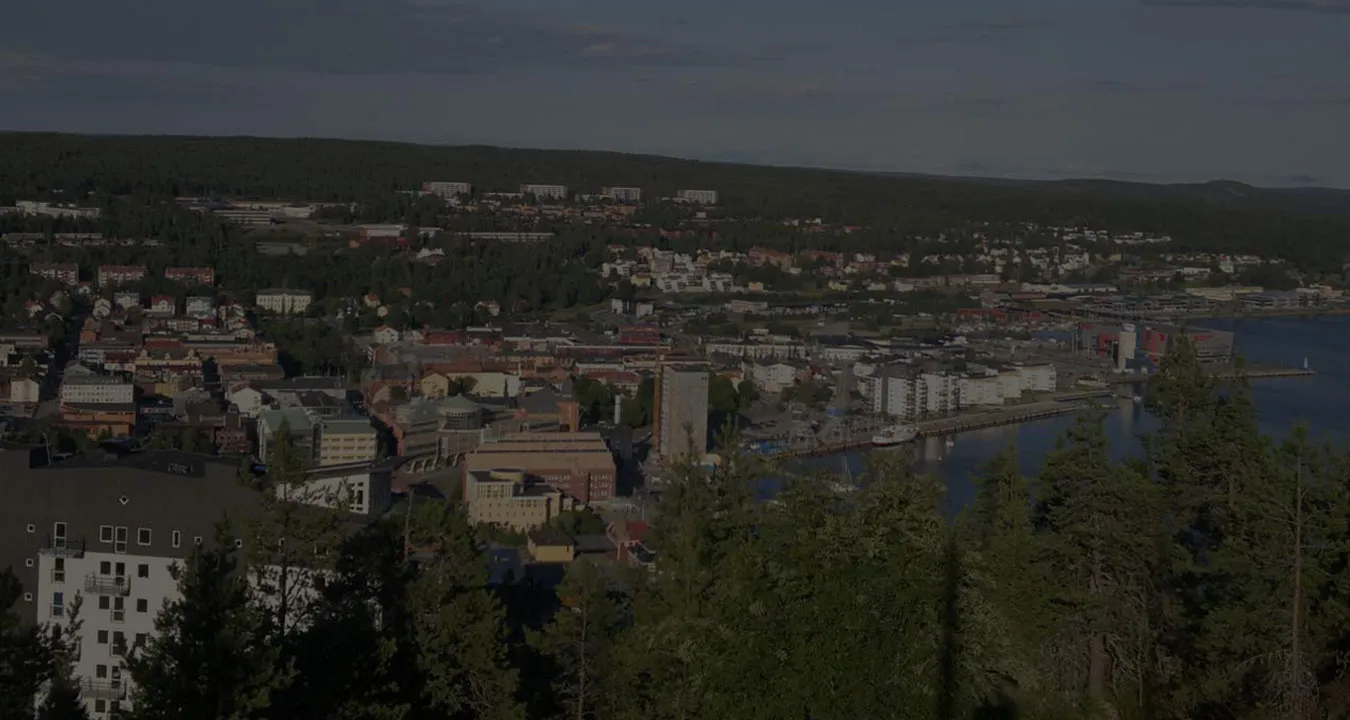 Norrländsk stadsvy som symbolbild för Umeå och norra sverige