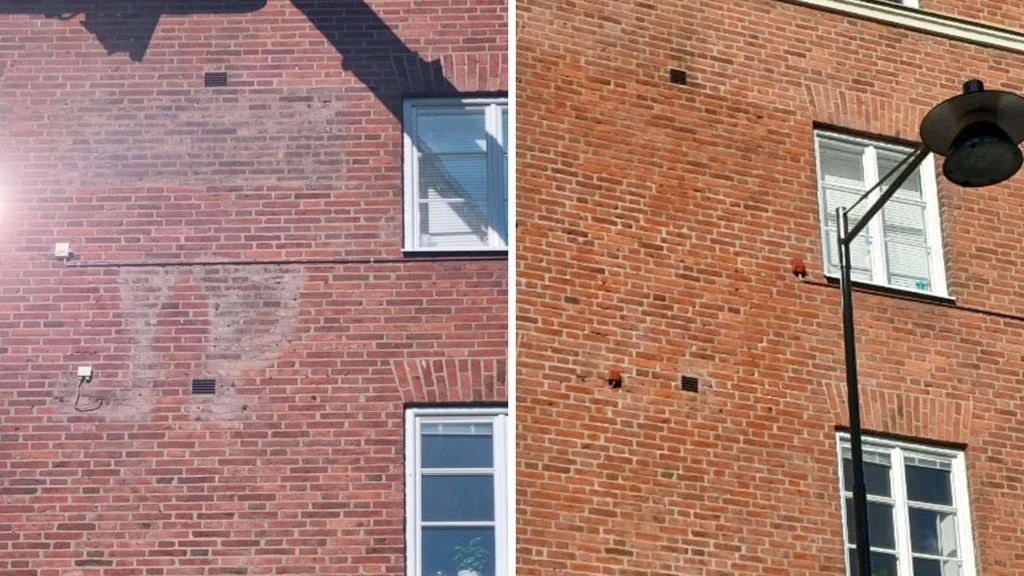 Fasadtvätt på gamla JP-huset i Jönköping